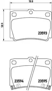 Комплект тормозных колодок BREMBO P 54 026 (23593, 23594, 23595, 7602D733)