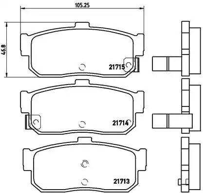 Комплект тормозных колодок BREMBO P 56 029 (21713, 21714, 21715, 7421D540, 7421D595, 7533D540)