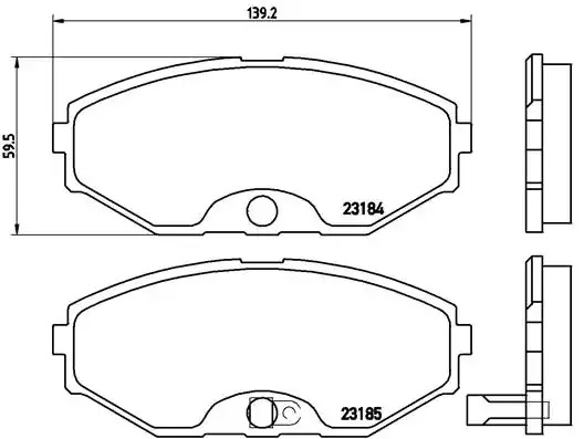 Комплект тормозных колодок BREMBO P 56 045 (23184, 23185, 7467D587)