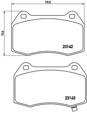 Комплект тормозных колодок BREMBO P 56 047 (23142, 7858D960)