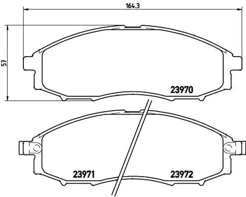 Комплект тормозных колодок BREMBO P 56 049 (23970, 23971, 23972, 7703D830)