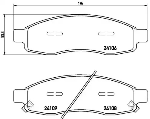 Комплект тормозных колодок BREMBO P 58 001 (24106, 24108, 24109, 7918D1015, 7918D1063)