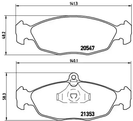 Комплект тормозных колодок BREMBO P 59 011 (20547, 21353, 7563D688)