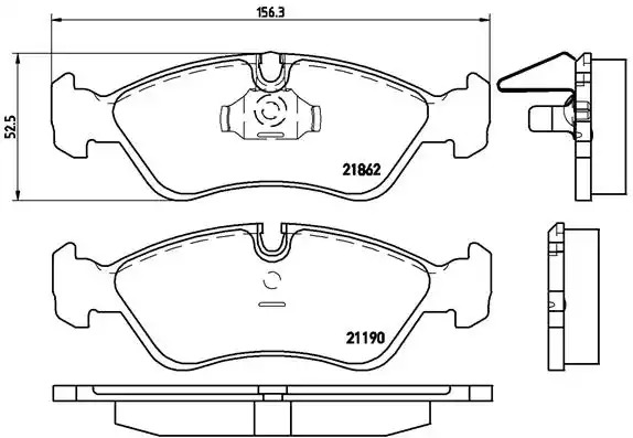 Комплект тормозных колодок BREMBO P 59 017 (21190, 21862, 7666D796)