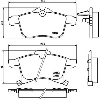 Комплект тормозных колодок BREMBO P 59 045 (23832, 23833, 23844)