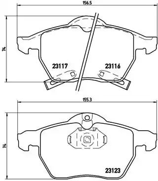 Комплект тормозных колодок BREMBO P 59 048 (23116, 23117, 23123, 7605D819)