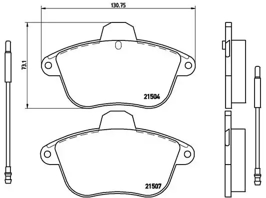 Комплект тормозных колодок BREMBO P 61 046 (21504, 21507)