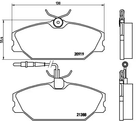 Комплект тормозных колодок BREMBO P 68 014 (20919, 21388, 8696D1496)