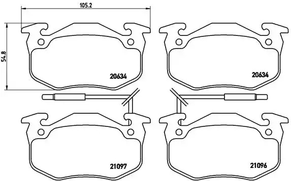 Комплект тормозных колодок BREMBO P 68 015 (20634, 21096, 21097, 7394D516)