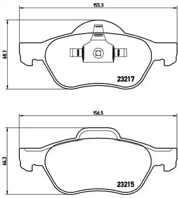 Комплект тормозных колодок BREMBO P 68 029 (23215, 23217)