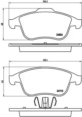 Комплект тормозных колодок BREMBO P 68 047 (24710, 24826)