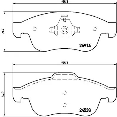 Комплект тормозных колодок BREMBO P 68 050 (24538, 24914)