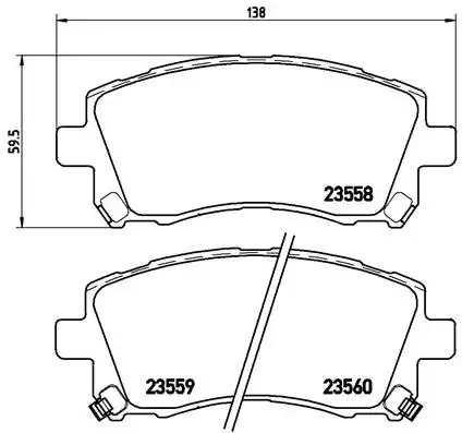 Комплект тормозных колодок BREMBO P 78 010 (23558, 23559, 23560, 7589D721)