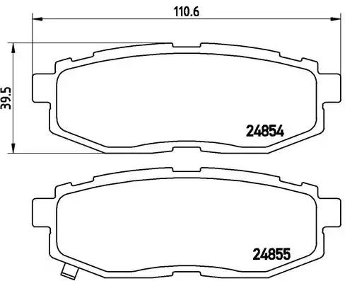 Комплект тормозных колодок BREMBO P 78 018 (24854, 24855, 8231D1124)