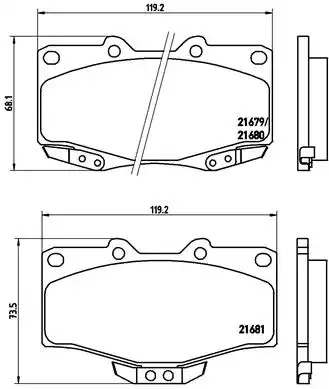 Комплект тормозных колодок BREMBO P 83 009 (21679, 21680, 7298D410, 7298D436, 7549D436, 7671D799)