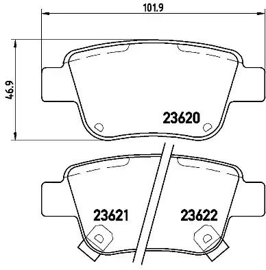 Комплект тормозных колодок BREMBO P 83 047 (23620, 23621, 23622)