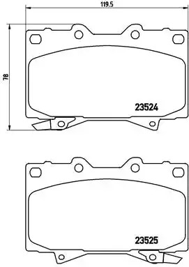 Комплект тормозных колодок BREMBO P 83 048 (23524, 23525, 7639D772)