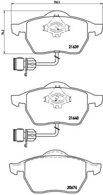 Комплект тормозных колодок BREMBO P 85 040 (20676, 21639, 21640, 7434D555)