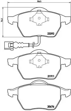 Комплект тормозных колодок BREMBO P 85 045 (20676, 21911, 23392, 7434D687, 7710D687)