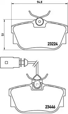 Комплект тормозных колодок BREMBO P 85 046 (23224, 23446, 7532D652, 7681D808, 7685D808, 7755D877)