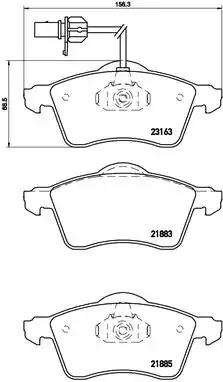 Комплект тормозных колодок BREMBO P 85 049 (21883, 21885, 23163, 7728D705)