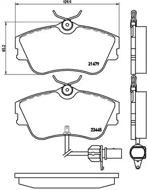 Комплект тормозных колодок BREMBO P 85 050 (21479, 23445, 7516D638, 7729D852)