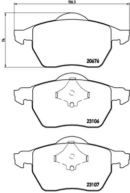 Комплект тормозных колодок BREMBO P 86 015 (20676, 23106, 23107, 7764D840)