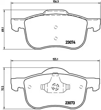 Комплект тормозных колодок BREMBO P 86 016 (23073, 23074, 7664D794)