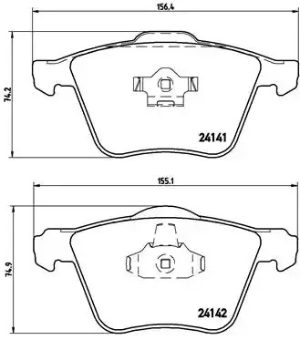 Комплект тормозных колодок BREMBO P 86 018 (24141, 24142, 7904D1003)