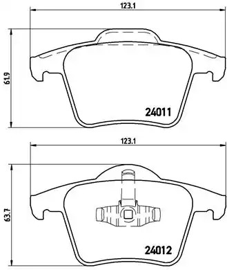 Комплект тормозных колодок BREMBO P 86 019 (24011, 24012, 7883D980)