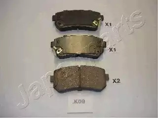 Комплект тормозных колодок JAPANPARTS PP-K09AF