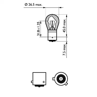 Лампа накаливания PHILIPS 12496LLECOCP (GOC 38218128, PY21W)