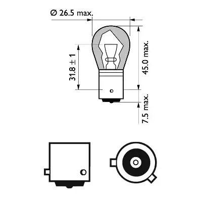 Лампа накаливания PHILIPS 12496NACP (GOC 52534173, PY21W)