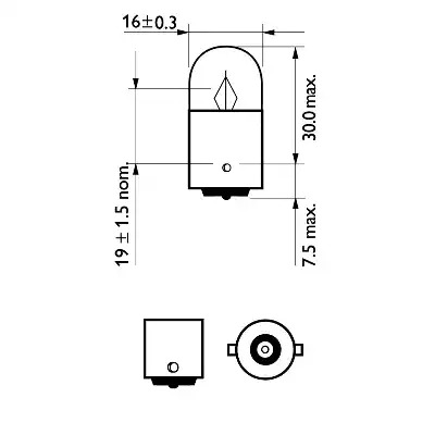 Лампа накаливания PHILIPS 12821CP (GOC 48269373, R5W)