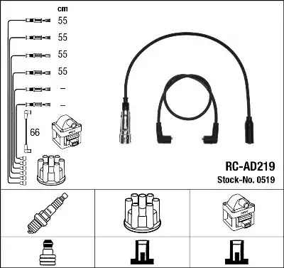 Комплект электропроводки NGK 0519 (RC-AD219)