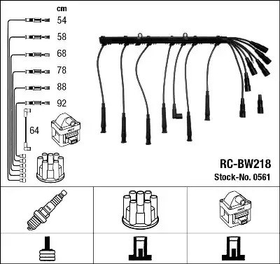 Комплект электропроводки NGK 0561 (RC-BW218)