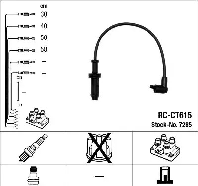 Комплект электропроводки NGK 7285 (RC-CT615)