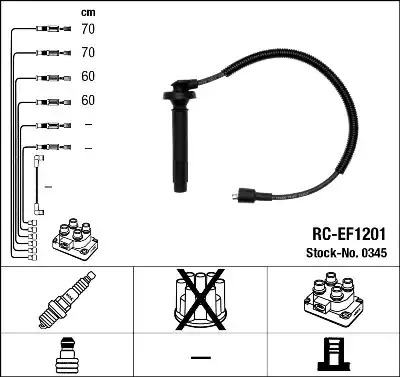 Комплект электропроводки NGK 0345 (RC-EF1201)