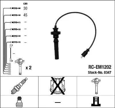 Комплект электропроводки NGK 0347 (RC-EM1202)