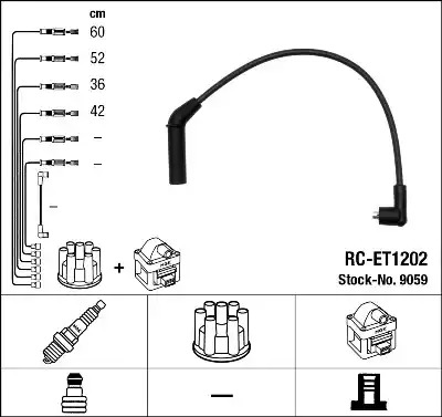 Комплект электропроводки NGK 9059 (RC-ET1202)