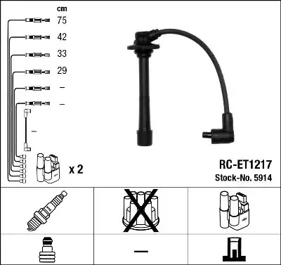 Комплект электропроводки NGK 5914 (RC-ET1217)