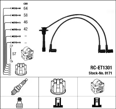 Комплект электропроводки NGK 9171 (RC-ET1301)