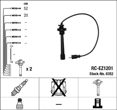 Комплект электропроводки NGK 0352 (RC-EZ1201)