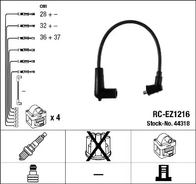 Комплект электропроводки NGK 44318 (RC-EZ1216)