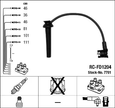 Комплект электропроводки NGK 7701 (RC-FD1204)