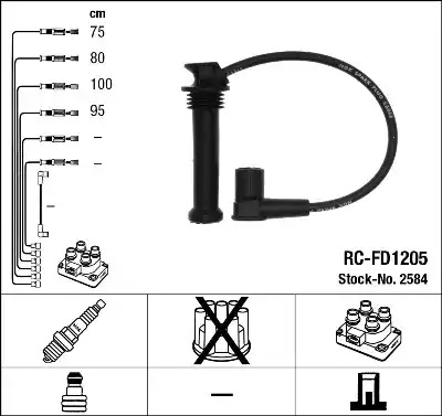 Комплект электропроводки NGK 2584 (RC-FD1205)