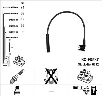 Комплект электропроводки NGK 0632 (RC-FD537)