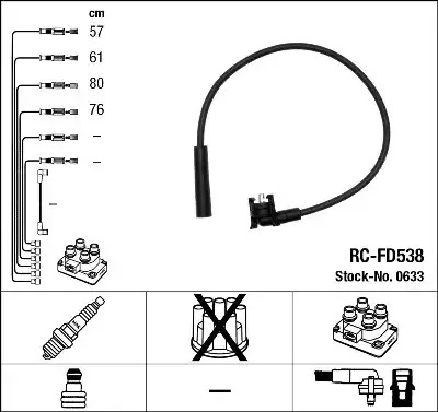 Комплект электропроводки NGK 0633 (RC-FD538)