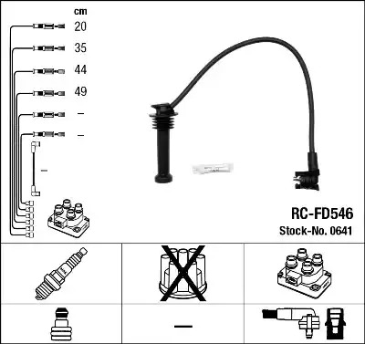 Комплект электропроводки NGK 0641 (RC-FD546)