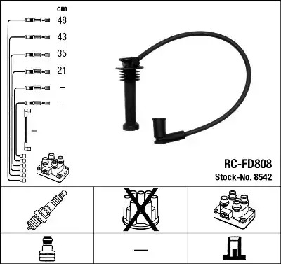 Комплект электропроводки NGK 8542 (RC-FD808)